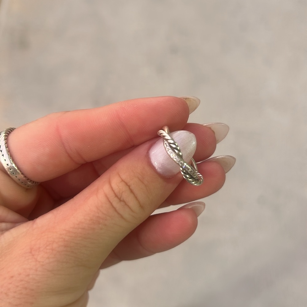 David Yurman Silver Twisted Rope Ring - Picture 4 of 4